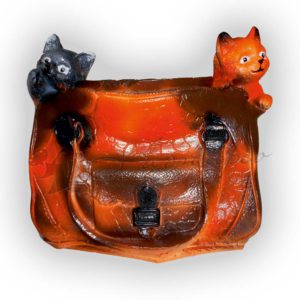 Форма для изготовления декоративного кашпо котята в сумке