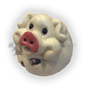 Форма силиконовая для изготовления декоративной фигурки (копилки) свинка круглая копилка