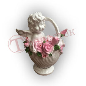 Форма силиконовая для изготовления ангелочка в корзине с розами